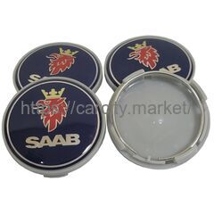 Колпачок СВЕТЛО-СИНИЙ (ЭМБЛЕМА) литого диска SAAB купить в Карсти Маркет