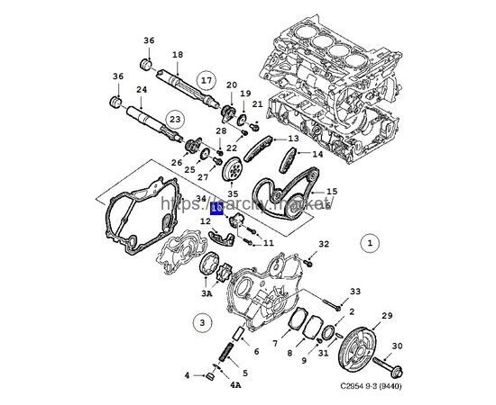 Натяжитель цепи B207 SAAB 9-3 GM, изображение 2 купить в Карсти Маркет