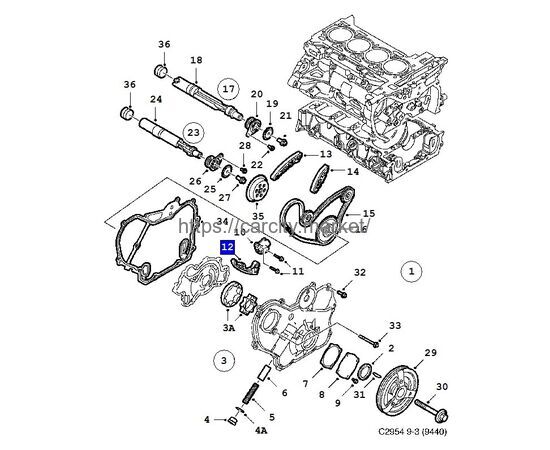 Башмак натяжителя цепи B207 SAAB 9-3 GM, изображение 3 купить в Карсти Маркет