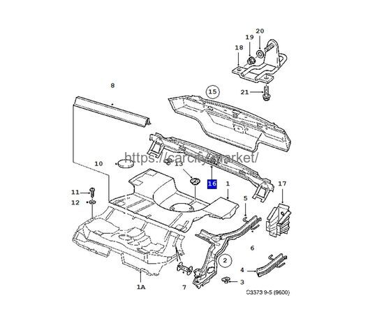 Порог багажника 9-5 4D 2002-2010г, изображение 2 купить в Карсти Маркет