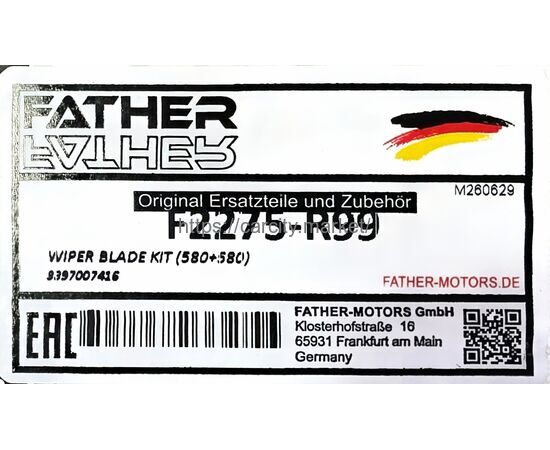 Щетки стеклоочистителя SAAB 9-3 FATHER, изображение 2 купить в Карсти Маркет