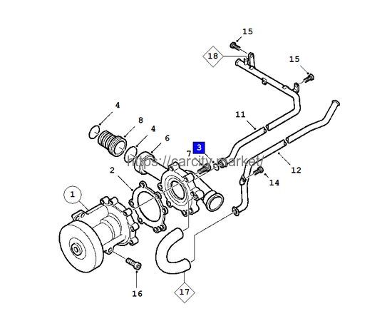 О-кольцо водяной помпы (малое) SAAB, изображение 3 купить в Карсти Маркет